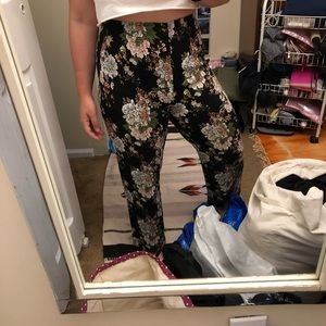 Reformation Black Floral Pants
